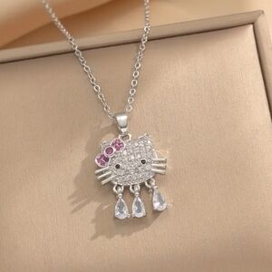 High Quality Niche Hello Kitty Silver Necklace